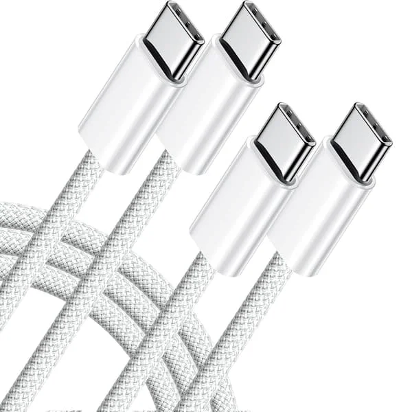 2-pakning 3FT USB-C til USB-C-kabel - Sertifisert hurtigladekabel for iPhone 15 Pro Max, Samsung S23, iPad Pro, MacBook Air