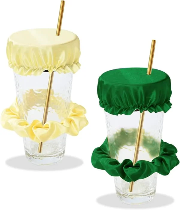 Reusable Drink Cover to Prevent Spiking, Drink Covers for Night Out (2 Sets) (Green+Yellow)
