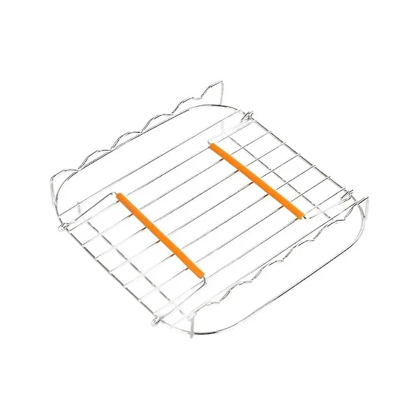 /EA/ Rustfritt Stål Airfryer Grillstativ 8 Tommer Allsidig Firkantet Grillrist Med Spyd Bakeplate