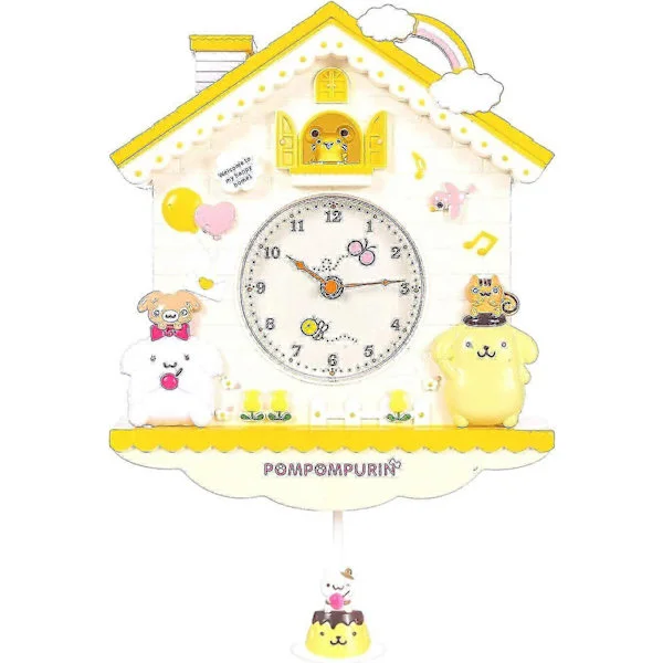 【BQ】Melody Veggklokke 30 cm Tegneserie Svingende Barn Jenter Vegg Kvarts Klokke Hjemmeinnredning Soverom Tegneserie Veggklokke