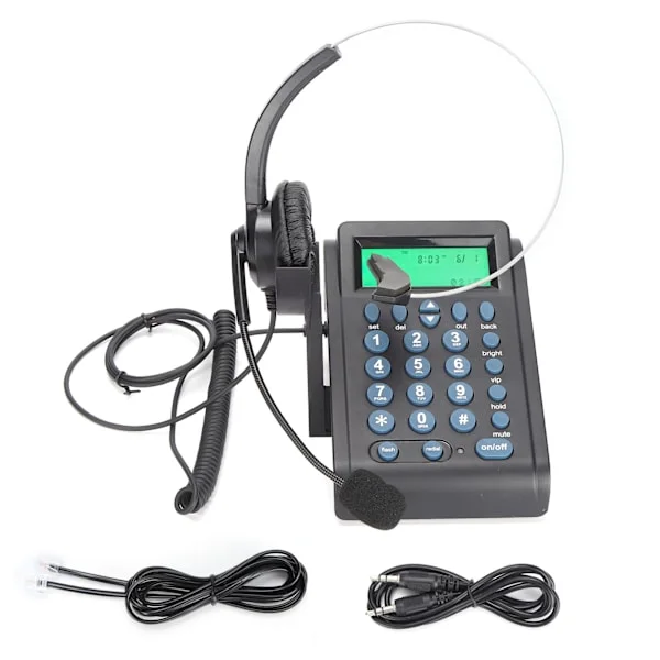 HT910 Call Center Trådbunden Telefon med Headset Telefon med Rundstrålande Headset Set för Kontor Hem