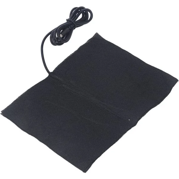 Foldbar elektrisk varmepude i kulfiber 60 °C Elektrisk varmepude til DC5V størrelse 15 x 20 cm