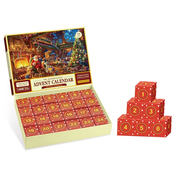 2025 Julekalender Puslespil Julekalender, 1008 Puslespilsbrikker 25 Dage Julenedtælling Julekalendere