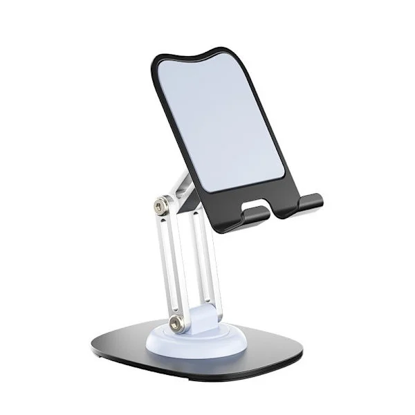 Multifunksjonell mobiltelefonholder skrivebord metall tre-akset roterende sammenleggbar løftestativ aluminiumslegering mobiltelefonholder