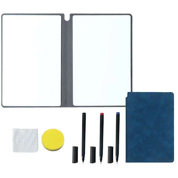 New A5 Whiteboard, Reusable Foldable Whiteboard Notebook for Business, Office, School and Home Blue