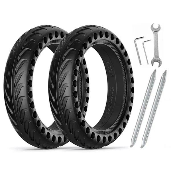 2-Pack Punkteringsfria Honeycomb Däck 8.5" för Xiaomi M365 / M365 Pro – Massiva Solid Däck för Elsparkcykel + Monteringsverktyg