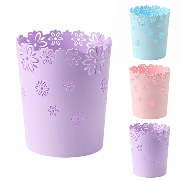 (Lila, Mini) Mini Papperskorg 4 Liter Liten Lila Soptunna Kontor Plast Soptunna för Badrum, Sminkbord, Skrivbord, Kontor eller Barnrum