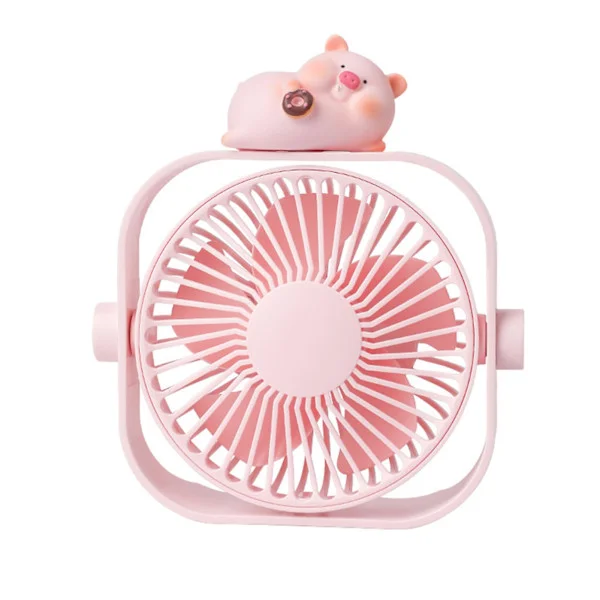 Mini Ventilator Bærbar Stærk Vind 3 Hastigheder Sød Tegneserie Skrivebord USB Køleventilator til Børneværelse