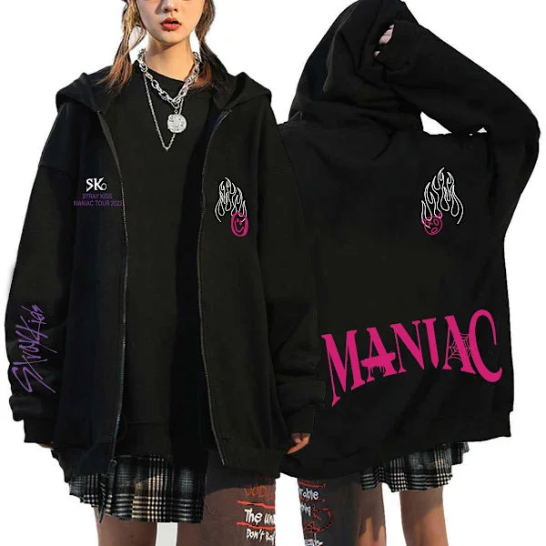 (AZC) Koreansk stjerne Stray Kids sangergruppe hoodie herre hoodie sort16 sko