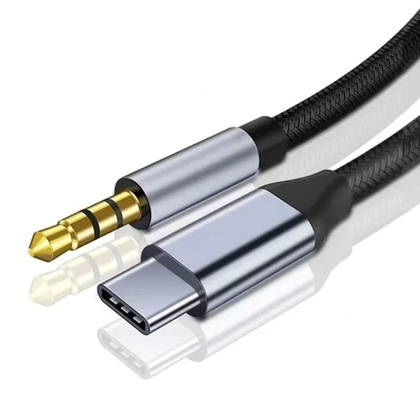 Aux USB C-kabel, Type C hann til 3,5 mm hann-jackadapter, lydforlengelseskabel for bilradio, høyttalere, hodetelefoner Samsung Galaxy S21 S20 Ultra 