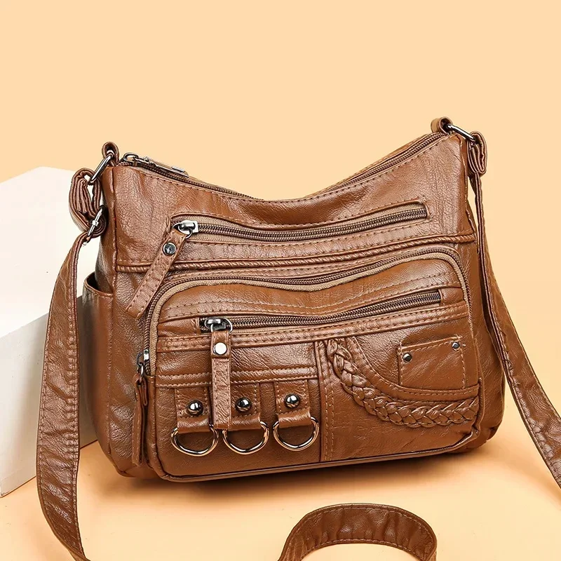 AliExpress - Sac à bandoulière en PU vintage, sac rétro multicouche initié, sac à main et sac à main de mode pour femmes, sac de messager de voyage de