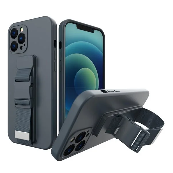Rope case geelikotelo, jossa ketju kaitaliina laukku kaitaliina iPhone 11 Pro laivastonsininen