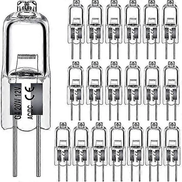20 st G4 Halogenlampa 20W DC12V Inomhus Halogen G4 Lampa Kristallampa