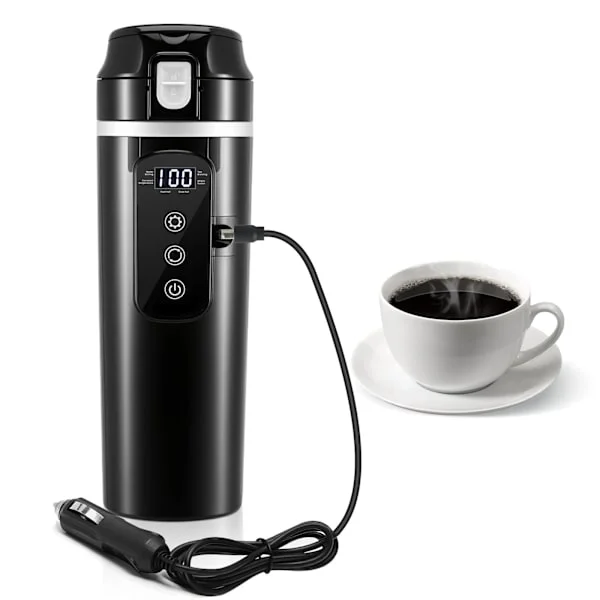 24V/12V Bil Elektrisk Vattenkokare, Portabel Elektrisk Värmekopp för Resor, 500ml Bil Elektrisk Tekokare och Kaffekopp, Elektrisk Fordons 