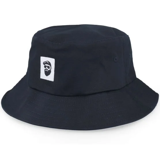 Bearded Man - Sort bucket Hat - Cap Man Woven Black Bucket @ Hatstore
