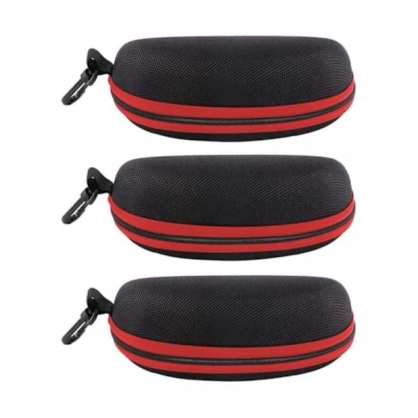 3 stk Brilleetui Beskyttende Hard Brille Briller Etui med Glidelås