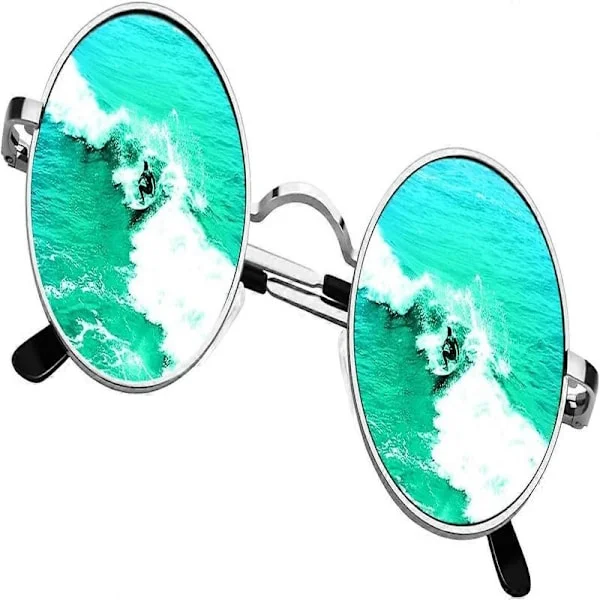 SCSYV Round Sunglasses Men Women, Retro 70s Polarized Hippie Lennon Circle UV400 Men's Sunglasses