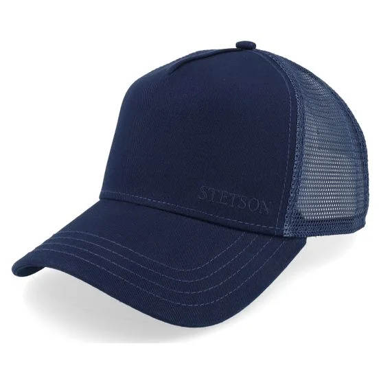 Stetson - Blå trucker Caps - Cotton Navy Trucker @ Hatstore