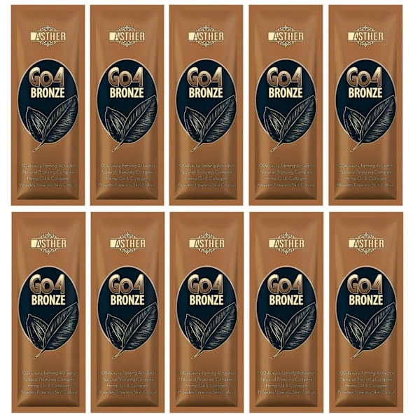 Sæt 10X Solbruningsbalsam Med Bronzer Hampfrøolie Expert Go4 Bronze 15Ml