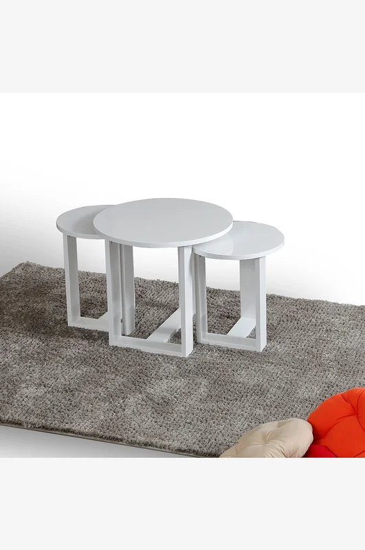 Hanah Home - Satsbord Bord (3 St) Mira - Vit - Småbord - Från Homeroom