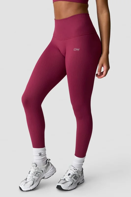 ICANIWILL - Ribbed Define Seamless Pocket Tights Magenta Rose - Trikoot - Naiset - Treenivaatteet ICIW:ltä