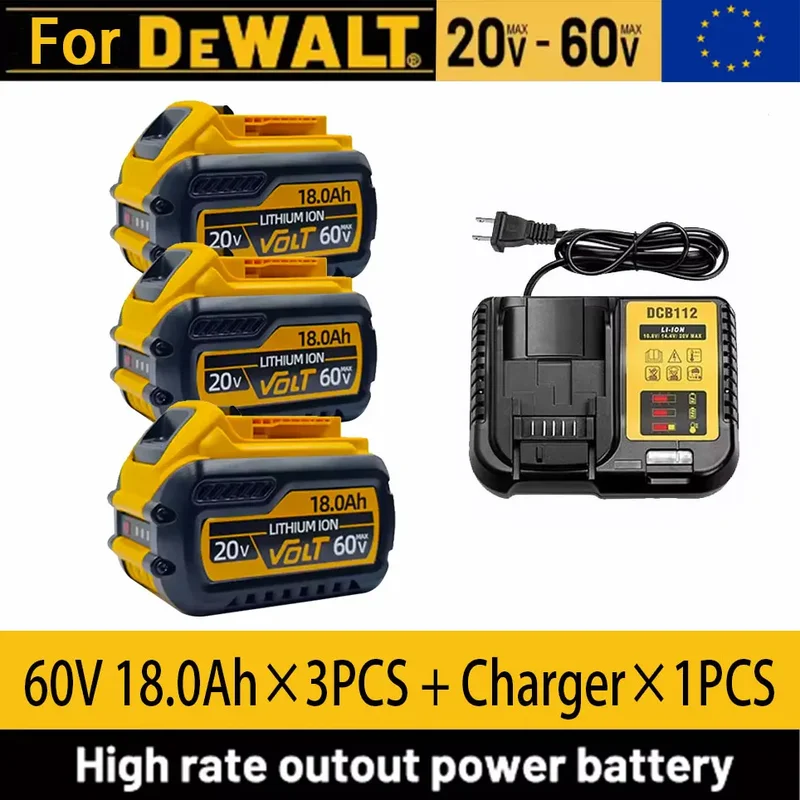 AliExpress - Für DEWALT 60V MAX FlexVolt Akku Große Kapazität 18Ah Lithium-ionen 20V 6A Werkzeug Akku DCB202 DCB205 DCB206 DCB209 DCB609