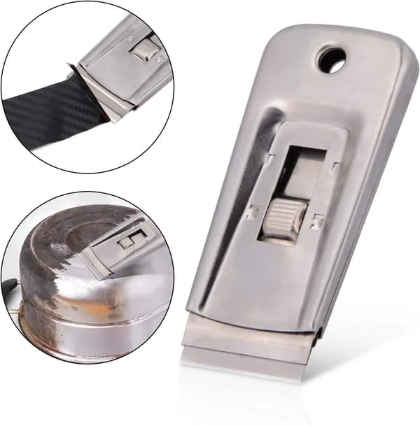 1 stk metallskrape, glasskrape, keramikkskrape for å fjerne etiketter, lim, klistremerker, dekaler osv.