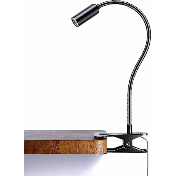 Klemmelampe, dæmpbar læselampe i aluminium, øjenbeskyttende bogklemme lampe, klemmelampe kompatibel med skrivebord, sengebord, sengegavl eller dyb Fo