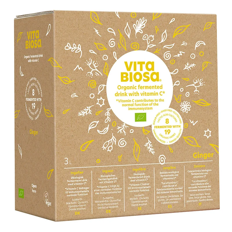 Vita Biosa Fermenteret Drink med Mælkesyrebaktier Ingefær Ø 3 l, Helse & Madvarer, Drikkevarer, Øvrige Drikkevarer