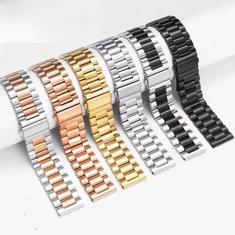 AliExpress - Roestvrij stalen band voor Samsung Galaxy horloge 7/FE/6/5 pro/4/Classic 20 mm 22 mm metalen armband amazfit GTS-GTR-4-3-2e-mini band.