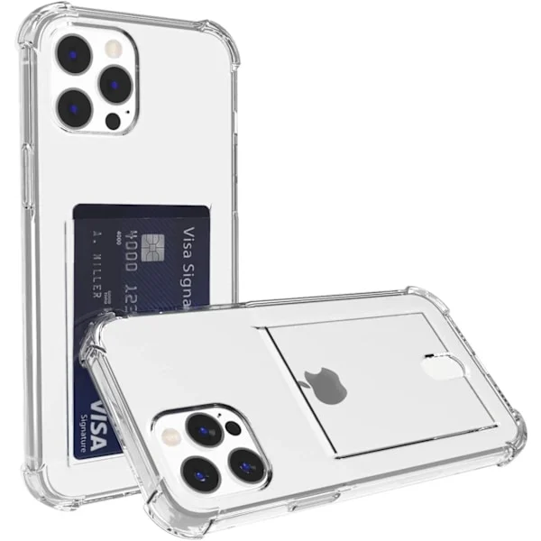 iPhone 12 Pro Max Transparent iPhone Skal Korthållare Plånboksfodral