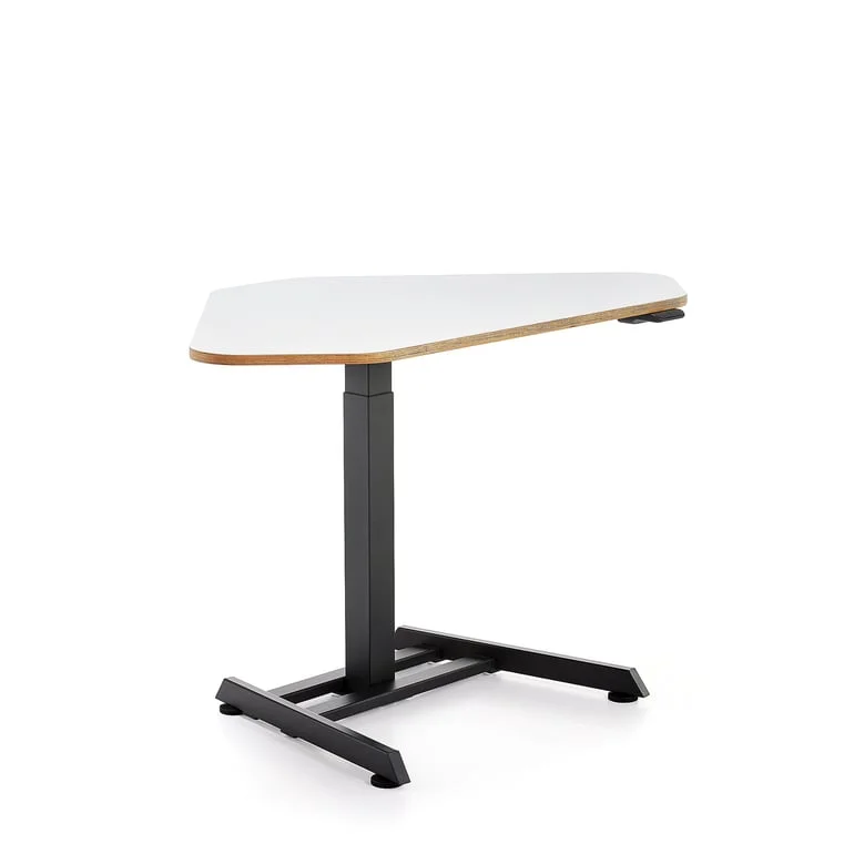 Hörnskrivbord NOVUS, höj- och sänkbart, 1200x750 mm, svart/vit