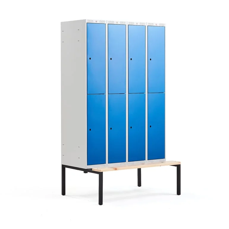 Småfackskåp med ventilationshål och klädstång - 1740x600x550mm - Svart/Ljusgrå