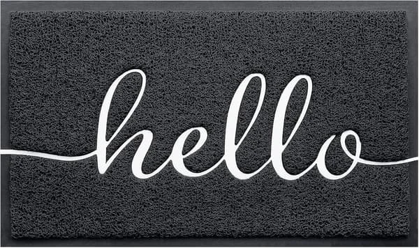 Welcome Mat Low Profile Floor Mat Entry Mat Non-Slip Rugs for Entryway, Patio, High Traffic Areas hello