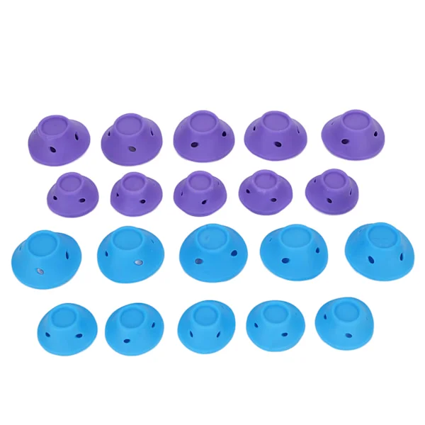 20 Pcs Self-Adhesive Hair Rollers DIY Silicone Hair Curler for Long Medium Short Hair Purple Blue