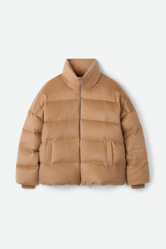 Soft Goat - Puffer jacket - Cashmere jacket - S - Camel