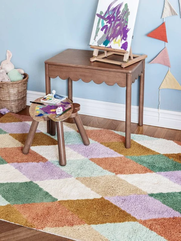 Washable Kids Rug Small Lulu - Multicolor 60X90 Cotton, Modern Style