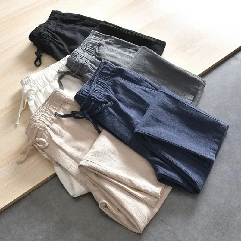 AliExpress - Männer Casual Hosen Baggy Streetwear Männer Jogger Baumwolle Leinen Sport Hosen Lange Gerade Hosen für Männer