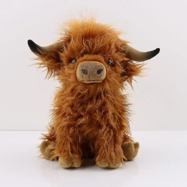 Highland Ko Plyschlegetøj Sød Simulering Langhåret Ko Bamse Doll CMK