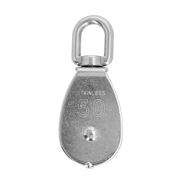 50mm 316 Rustfritt Stål Talje Roterende 360° Enkelt Løftehjul Verktøy Universell for Skip Båt