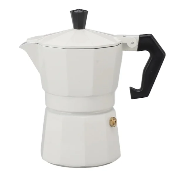 Komfur Moka Pot Italiensk Håndbrygget Kaffemaskine Aluminiumslegering Køkken DIY Tilbehør Hvid 300ml
