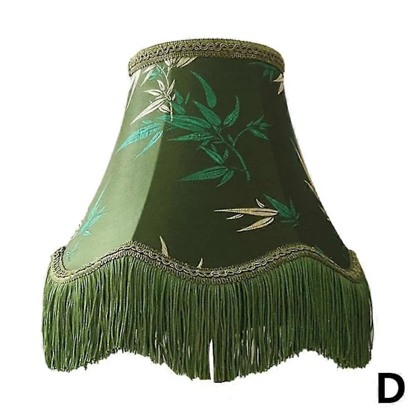 Elegant Grön Lampskärm med Kant, Viktorianska Vintage Lampskärmar Retro Bordslampa Skärm Europeisk-FA-