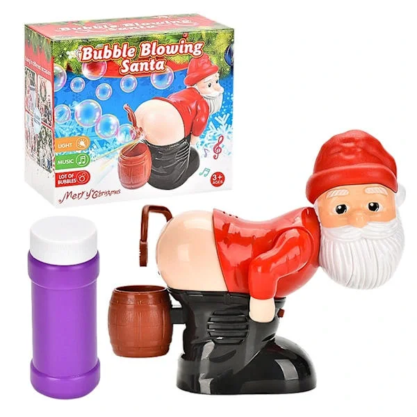/NN/Rolig Automatisk Fisande Såpbubbelmaskin med Jultomte, Jultomte Såpbubbelmaskin Leksaksdekorationer[F2]