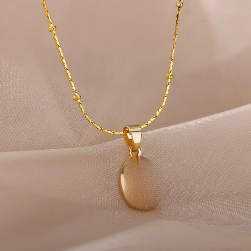 AliExpress - Mode Stein Opal Oval Halskette Für Frauen Edelstahl Gold Farbe Oval Stein Anhänger Halskette Hochzeit Ästhetischen Schmuck Geschenk