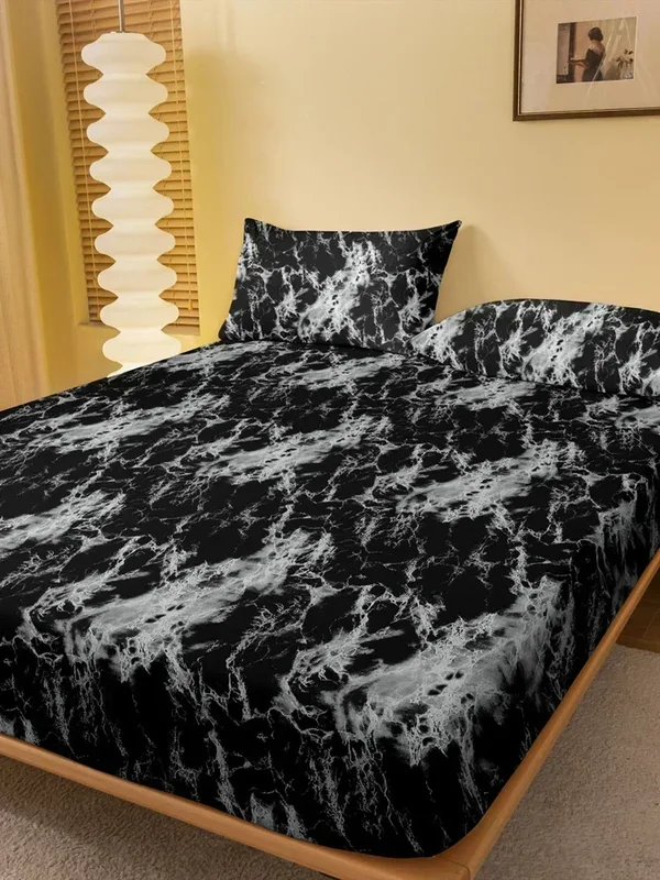 AliExpress - 1, einfaches, modernes, mit Marmormuster bedrucktes, mattes Spannbetttuch, bedruckter Bettbezug für Schlafzimmer, Bettwäsche (ohne 