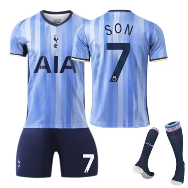 24-25 Tottenham Hotspur Bortaställ Nr 7 Son Heung-min 17 Romero Barn Vuxen Fotbollströja - Nr 7 Med Strumpor