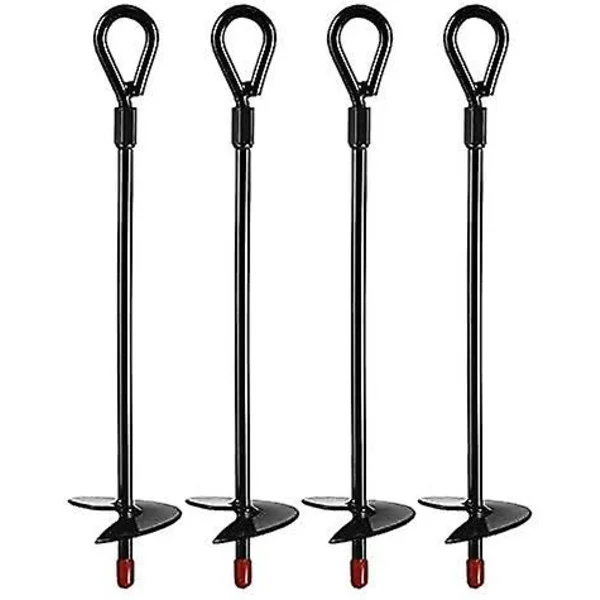 Markankare, Kraftiga Markankare för 15-tums Borr, Markankare Kit för Tält, Baldakiner, Skydd, Trampoliner och Gungor (4-pack)