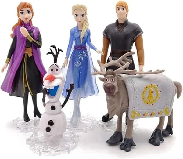 Frozen Action Figures Cake Topper Toys, Frozen Cake Decorations for Birthday Party (5-pack)