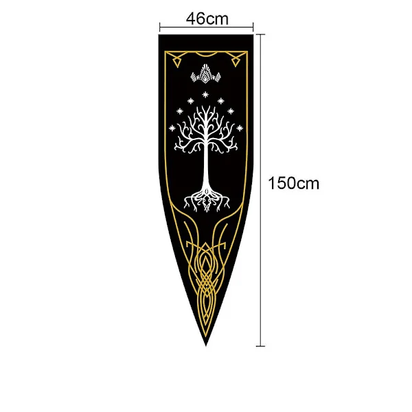 46x150cm Middelalderriket Rohan Gondor Hestetre Banner Flagg Veggdekorasjon Hjem Soverom Stue Vimpel Flagg Burgees Dekor A