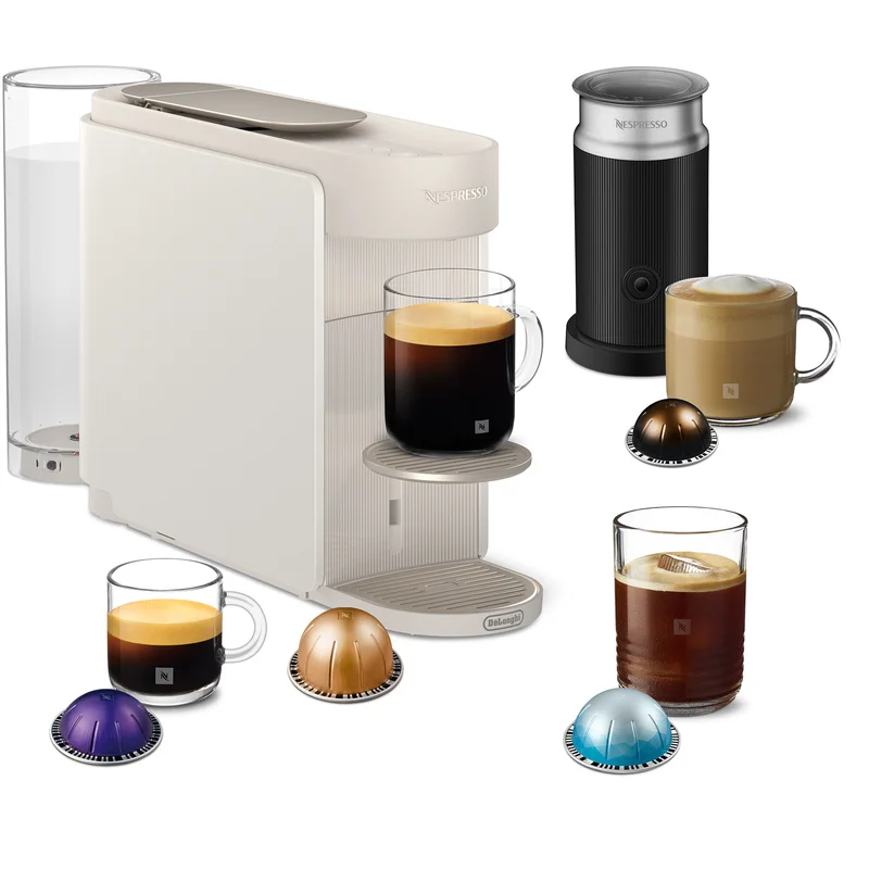 Nespresso ENV200.WAE Vertuo Up kapselmaskin + melkeskummer, hvit
